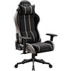 Diablo Sedia da gaming Diablo Chairs X-One 2.0 in tessuto, sedia da ufficio ergonomica, sedia girevole taglia King, color cammello, nera