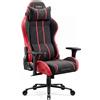 Diablo Sedia da gaming Diablo Chairs X-One 2.0 in tessuto, sedia da ufficio ergonomica, sedia girevole, taglia normale, nera e rossa