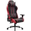 Diablo Sedia da gaming Diablo Chairs X-One 2.0 in tessuto, sedia da ufficio ergonomica, sedia girevole Size King nera e rossa