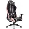 Diablo Sedia da gaming Diablo Chairs X-One 2.0 in tessuto, sedia da ufficio ergonomica, sedia girevole, taglia normale, nera e rosa