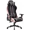 Diablo Chairs Sedia da gaming Diablo Chairs X-One 2.0 in tessuto, sedia da ufficio ergonomica, sedia girevole nera e rosa, taglia Small