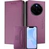 MOJIA Custodia per Honor Magic7 PRO/Magic 7 PRO, Resistente a Cadute e Graffi, Alta qualità PU Pelle Stile Portafoglio Cover Folio con Chiusura Magnetica. Dark Purple