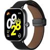 SeNool PU Pelle Cinturino per Xiaomi Smart Band 10 Pro, 9 Pro, 8Pro-Nero | per Xiaomi Redmi Watch 6, Watch 5, Watch 4 Uomini Donne Casual Business Morbido Magnetiche PU Pelle Cinturini