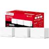 Mercusys TP-Link Halo H25BE Mesh Wi-Fi 7 BE3600Mbps Dual-Band, 3 Porte WAN/LAN Gigabit, Coperti fino a 650m2, 4K-QAM, MLO, Multi-RUs, Controllo da APP, 3pz