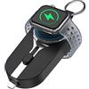 AXFEE Caricabatterie Wireless per Apple Watch, Caricatore Cordless USB Portatile per iWatch, 2000mAh 2 in 1 Accumulatore di Energia per iphone, con Ricarica Rapida Magnetica Leggera per Apple Watch