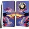 PHINIENLAND Cover per Honor Magic8 Lite PU Pelle Custodia Flip Montagna