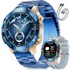 LIGE Orologio Smartwatch Uomo, 1.43 AMOLED Smart Watch con 24/7 Frequenza Cardiaca, SpO2, Durata del sonno, Impermeabile IP68, 170+ Sports, 300+ Quadranti, Cassa Oro Rosa con Bezze Blu
