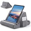 Lucrave Supporto per tablet con cuscino morbido, cuscino per le ginocchia, supporto per tablet da letto con 3 angoli di visione, tasca, supporto per stilo, compatibile con iPad Pro 13, 10.5, Air, Mini