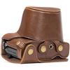 MegaGear Custodia Borsa in Pelle per Olympus OM-D E-M10 con 14-42mm, (Marrone scuro)