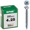 SPAX Vite universale, 4,0 x 25 mm, 200 Pezzi,A croce Z2, 4CUT, WIROX A3J, 1081010400253