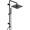 Görbach Colonna Doccia in acciaio inox senza MiscelatoreFori Muro Regolabili, Set Doccia con Asta Doccia, Saliscendi Doccia con Soffione a Pioggia 25 x 25 cm, Nero