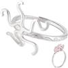 PH PandaHall 925 Anello Regolabile in Argento Sterling con Artiglio - Porta Gemma Castone 5 Punte per Donna Uomo Rocce di Cristallo Cabochon