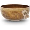 Avanda Campana tibetana a forma di fiore della vita per yoga, meditazione e relax, Ø 20 cm, 1.100 g, superficie antica, lavorazione artigianale professionale
