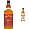 Jack Daniel'S Tennessee Fire - 70 cl & Tennessee Honey-Il tradizionale Tennessee Whiskey con aggiunta di liquore al miele. Gusto morbido e avvolgente. Vol 35% - 70 cl