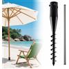 CJYMMFAN Heavy Duty, picchetto per ombrellone e picchetto per stendibiancheria, 6 spirali, per ombrelloni da spiaggia, ombrellone e giardino, bottoni regolabili (2,5 - 5 cm)