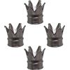 SENZEAL 4 Pezzi Tappi Pneumatici Auto Corona Antipolvere Coprivalvola Auto Universale in Lega di Alluminio Tappino Gomme per Auto Biciclette Camion Moto (Grigio)