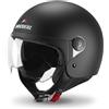 MOCOERL Casco da moto jet per adulti, visiera trasparente, casco da moto per uomo e donna per cruiser, bobber e chopper, omologato ECE2206, casco retrò 3/4 (S)