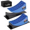 TOWKING 1 set/2 cunei per camper, roulotte e rimorchi, capacità di carico fino a 13,6 tonnellate, livellamento semplice e senza livelli (blu + nero)
