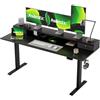 Agilestic Scrivania regolabile in altezza con 2 cassetti, 160 x 60 cm Scrivania stabile regolabile in altezza elettricamente, scrivania ergonomica sit-stand, scrivania per computer, nero