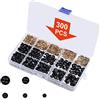 ZAWTR Occhi di Sicurezza, 150pz Occhi per Pupazzi di Plastica 6mm/8mm/9mm/10mm/12mm con 150pz Rondelle, Piccoli Occhi per Bambole Nero Occhi Teddy Orso per Amigurumi, Pupazzo, Peluche Fai da Te