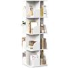Nisorpa Libreria girevole bianca con 4 ripiani, moderna scaffalatura in legno, salvaspazio, per soggiorno, ufficio e cameretta dei bambini (40 x 40 x 130 cm)