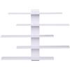 URCheers Scaffale sospeso da parete in PVC, 5 ripiani, scaffale sospeso, mensola decorativa per oggetti da collezione, figurine, bicchierini da liquore, mini decorazioni, giocattoli (bianco)