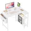 BEXEVUE Scrivania a forma di L - 100x70 cm Tavolo da gaming con scomparti, Tavolo angolare per PC reversibile, Tavolo da gioco angolare per studio, lavoro, casa, camera da letto, bianco