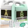 Vividye Gomma di silicone liquida, 170 oz / 4,4 l verde 15 A, per stampi in silicone fai da te, stampi - 1: 1 rapporto silicone per stampi in resina, stampi per candele, stampo per sapone, versare, fai da te