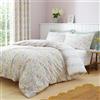 Dreams & Drapes Ditzy - Copripiumino floreale - lilla - matrimoniale (200 x 200 cm) - policotone premium - 2 federe - reversibile con motivo a righe - biancheria da letto morbida al tatto