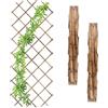 Relaxdays Grigliato in Legno per Rampicanti, 180x90 cm, Set 3 Tralicci Allungabili Piante da Giardino, Balcone, Fiammato