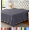 Utopia Bedding Lenzuolo senza angoli, morbido tessuto in microfibra spazzolata, resistente al restringimento e allo sbiadimento, facile da pulire, solo 1 lenzuolo piano (queen size, grigio)