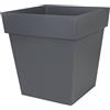 EDA - Vaso da fiori quadrato Toscana 50 cm - Volume 87 L - 49,5 x 49,5 x 52,5 cm - Grigio antracite