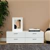 Dmora - Cassettiera Waterford, Settimino multiuso, Comò camera da letto, Mobile con cassetti, 111x52 h35 cm, Bianco