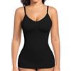 ONEW Shapewear - Canottiera da donna modellante camisole con supporto per il petto, a compressione, senza cuciture, con spalline sottili, Nero , L