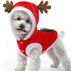Tealots Costume natalizio per cani, maglione per animali domestici, per la stagione fredda, con cappuccio, per cani di taglia piccola, media, gatti, feste, cosplay (L, rosso)