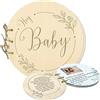 kintsukuroi Hey - Libro degli ospiti per baby shower, 80 pagine, con scritta in lingua inglese Hey Baby Shower, con design ad acquerello, alternativa al libro degli ospiti per baby shower, idea regalo per neo