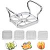 Ksvaye Taglia Patate Fritte, 5 in 1 Taglia Mele in Acciaio Inossidabile Taglia Frutta Affetta Patate a Bastoncino Taglia Verdure Manuale Tagliapatate per Patate Fritte Carote Cetrioli (Argento)