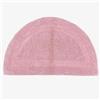 Homescapes Tappetino da bagno semicircolare rosa, 50 x 80 cm, in cotone con motivo reversibile