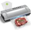 Bonsenkitchen Macchina Sottovuoto, Saldatura Robusta 30 cm, Funzione Pulse per Cibi Umidi, Kit Aspirazione Esterna, Uso Continuo con Protezione Termica, con 5 Sacchetti, VS1800
