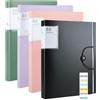 XUIIOSOOKP 4 Pz Cartella A4 con Bustes, Raccoglitore con Buste Trasparenti, Raccoglitore Documenti con Buste 20/30/40/60 Tasche per documenti scolastici, certificati e ricevute