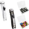 TIANNAIT 2 clip per cucitrice, con 100 clip di ricambio, clip per cucitrice, dispenser per cucitrice, cucitrice senza punzonatura, utilizzato per fissare libri, documenti vincolanti, carta di prova, ecc.