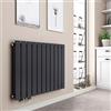 EMKE Radiatore orizzontale 630 x 850 mm - Radiatore piatto - Design - Pannello piatto - Raccordo laterale - Antracite - 618 W
