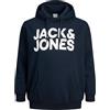 JACK & JONES Jack&Jones Plus Jjecorp Logo Sweat Hood Noos PS Hooded Sweatshirt da Uomo, Blazer Blu Navy, 6XL