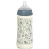 Suavinex, biberon 360 ml, con tettarella fisiologica SX Pro in silicone, con valvola anticoliche, a flusso denso (L), per liquidi densi, adatto per pappe liquide. Neonati +6 mesi. Wonder Fiori Blu