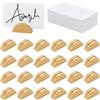 NBEADS 30 Set di Supporto In Legno con Carte, Porta Biglietti Da Visita In Legno Semicircolare, Espositore di Verga D'Oro per Foto, Biglietti Visita Numeri Da Tavolo per Matrimoni, 4.1x1.5x2cm