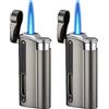 Aicharynic 2 Pezzi Accendino a Jet Antivento: Accendino a Gas Ricaricabile, Accendino Antivento a Jet, Accendino a Gas per Cucina, Barbecue, Campeggio (Venduto senza Gas Butano)
