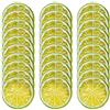 KABAKE 30 fette di limoni artificiali, realistiche e realistiche, decorazione per matrimoni, decorazione per festival, decorazione per fotografie, canestro, frutta, verde