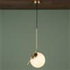 B·LED BARCELONA LED BARCELONA LED Lampada a Sospensione in Vetro a Sfera E27, Corpo in Metallo Alluminio con in Vetro Opalino, Stile Nordico Moderno Giapponese Industriale e Classico per Soggiorno e Cucina, Dorata