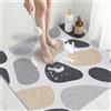 BLESWIN Tappetino Antiscivolo Doccia Quadrato 80x80 cm in PVC Luffa per Doccia, Tappeto Bagno Antiscivolo per Bagno con Fori di Drenaggio, Tappeto Vasca per Vasca da Bagno, Antimuffa, Pietra grigia