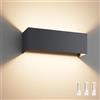 Klighten Applique da Parete per Interni/Esterni Bianco Caldo 3000K G9 Sorgente Luminosa Sostituibile, 27W Lampada da Parete Angolo del Fascio Regolabile Aplique IP54 Impermeabil (Antracite)